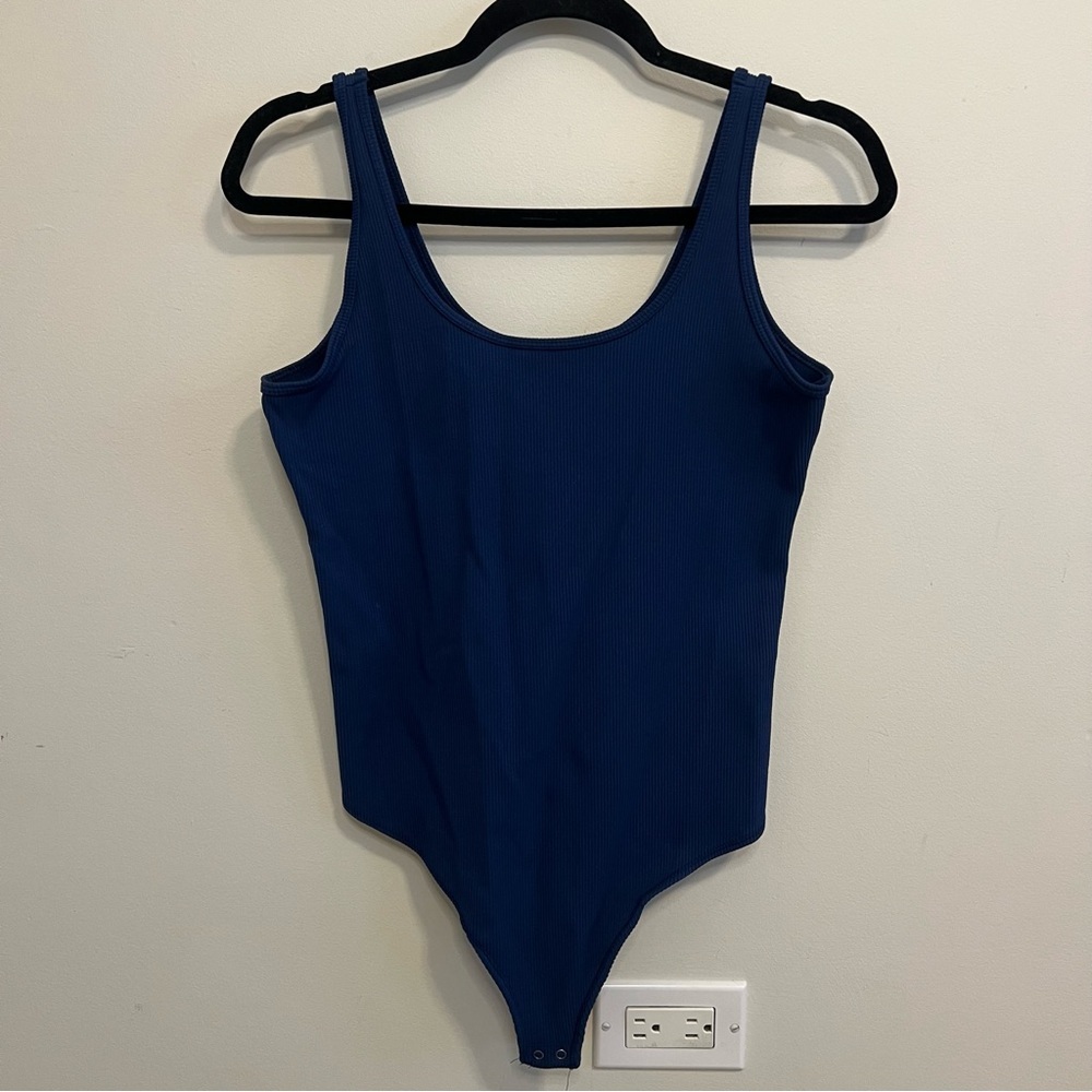 Abercrombie & Fitch Navy Ribbed Bodysuit Classic Minimalist Staple Essential